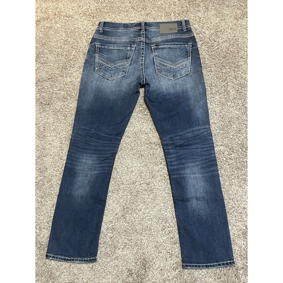 BKE Jeans Mens 32x29 Blue Denim Alec Straight Mid Rise Stretch Buckle - EUC - Picture 10 of 11